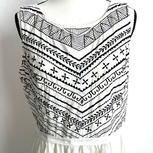 EShakti Embroidered Midi White/Black Dress - Picture 3 of 7